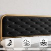 Whizmax Upholstered King Size Bed Frame, Velvet Upholstery Platform Bed with Button Tufted Curved Headboard, Noise Free, No Box Spring Needed - 4 of 4
