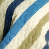 Slickblue 3 PC Handmade Full/Queen Quilt Set, Reversible Vermicelli Quilted, Horizontal Stripes, 37 Color Options - 3 of 4