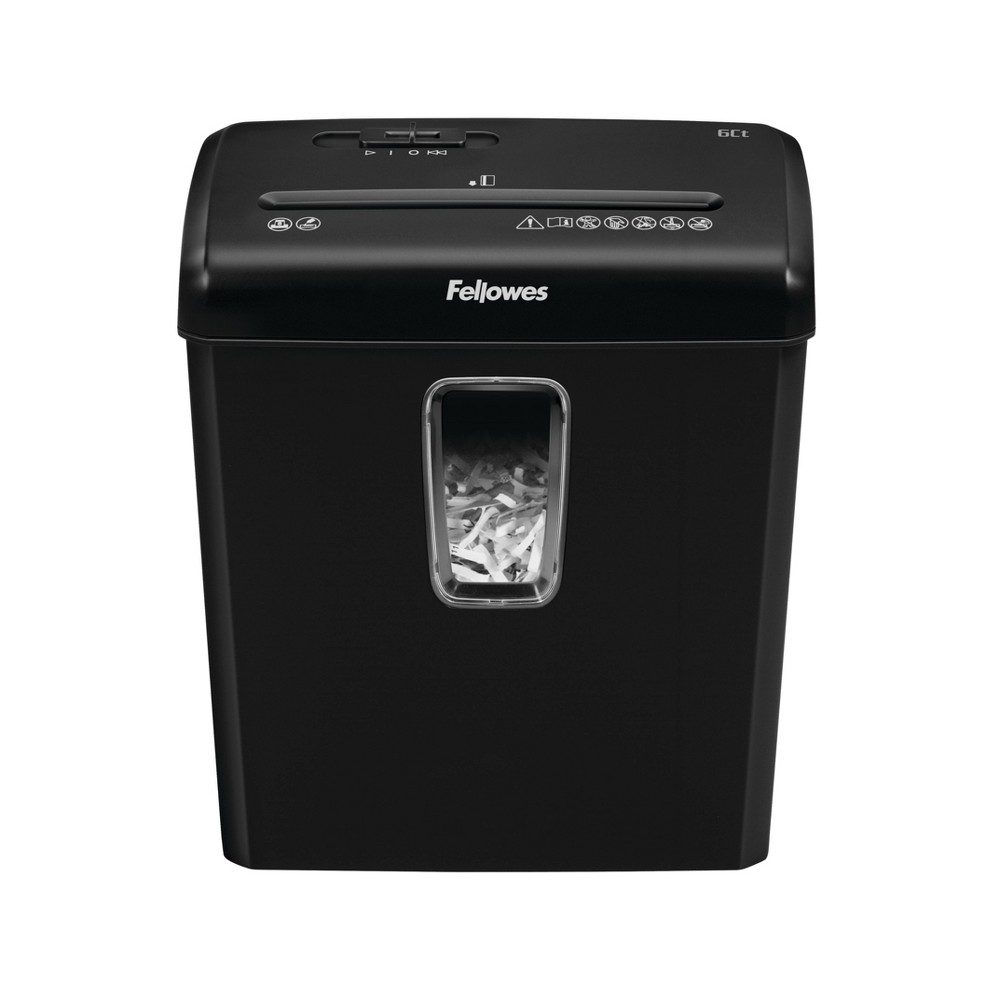 Fellowes Powershred 6ct Cross-Cut Paper Shredder - Black