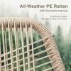 Outdoor Bar Stools Set of 2, Aluminum Rattan Barstools with Removable Cushion - 4 of 4