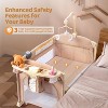 JOYMOR 9 in 1 Bedside Bassinet with Changing Table, Pack and Play with Bassinet, Convert to Rocking Baby Bed with Electric Music Center - 3 of 4