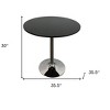HomeRoots 36" Black and Silver Wood and Metal Pedestal Base Round Top Dining Table - 3 of 4