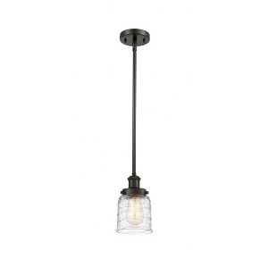 Bell - 1 Light Stem Hung Mini Pendant In Industrial Style-10 Inches Tall and 5 Inches Wide - 1 of 1
