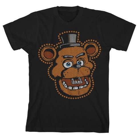 Five Nights at Freddy's Graphic Fake Sequin Freddy Boy's Black T-shirt - image 1 of 3