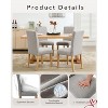 Heavy Duty Modern Fabric Upholstered Dining Chairs Set of 2 Ergonomic Curved Back Wood Legs 265lbs Capacity - 2 of 4