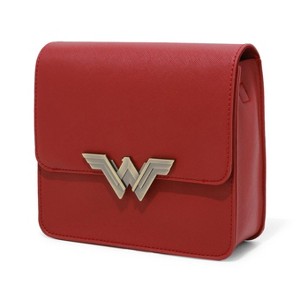 DC Comics Wonder Woman Metal Logo Crossbody Bag Purse Red - 1 of 4