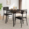 Dining Table Set for 2, Wood Kitchen Table with 2 Upholstered Chairs and Built-in Storage Rack, Metal Legs, for Small Spaces Dining Room - 2 of 4