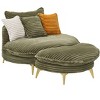 NicBex Living Room Chair Stylish Accent Chair with Ottoman Comfy Corduroy Sofa Chair with 3 Pillows for Living Room, Apartment - 3 of 4