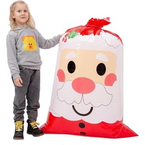 Joyfy 3 Pcs Christmas Jumbo Gift Bags, 56” Extra Large Plastic Gift Bags for Xmas Holiday Present Wrapping Gifts Decorations Large Goodie Bags - 1 of 4