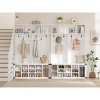Hall Tree with Bench & Shoe Storage, 3-in-1 Wider Entryway Bench with Coat Rack & Adjustable Shelf, Farmhouse Hall Tree with 4 Corner Metal Protect - 4 of 4