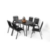 SKRAN Outdoor Dining Set for 6, 7-Piece Patio Dining Furniture, Steel Table and 6 Plastic Chairs Bistro Table Set for Backyard Balcony Garden - 2 of 4