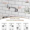 CASAINC Wall Mount Kitchen Pot Filler Faucet with Double Handle Swing Arm Spout - 3 of 4