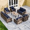 EAGLE PEAK Wicker Outdoor Patio Conversation Set, Swivel Rocker Chairs, 3-Seat Sofa, Loveseat, Table, 8 Pieces - 2 of 4
