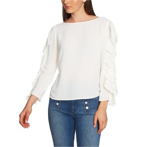 1.STATE Womens Ruffled Sleeve Cold Shoulder Blouse - 1 of 1