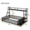 NicBex Twin/Full Size Kids Montessori Bed with Safety Fence,Floor Bed with Desk and Storage Shelves,Toddler bed for Bedroom,Off-White/Black - 3 of 4