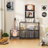 HDZNVF Vinyl Record Player Stand With Guitar Stand, Record Player Cabinet With Vinyl Storage Holds Up To 300+ Albums Black - 2 of 4