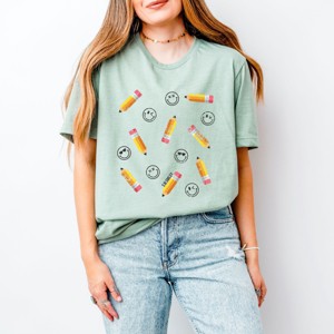 Simply Sage Market S.W.Smiley Pencil Collage Short Sleeve Tee - 1 of 4