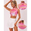 Allegra K Women's Metallic Crop Shiny Sleeveless Holographic Party Tank Tops - 2 of 4