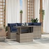 vidaXL Patio Sofa Set with Cushions Modular Outdoor Seating 5 Piece Poly Rattan - Gray without storage - 2 of 4