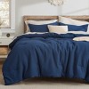 2/3 Pcs Waffle Comforter Set Soft Cotton Bedding Set Premium Cotton Cover with Polyester Fill for All Seasons - 2 of 4