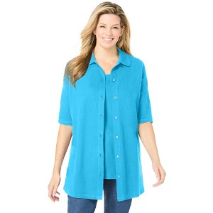 Woman Within Knit Shirt With Free Tank - 1 of 4