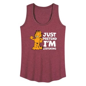 Women's - Garfield - Pretend Im Listening Graphic Racerback Tank - 1 of 4