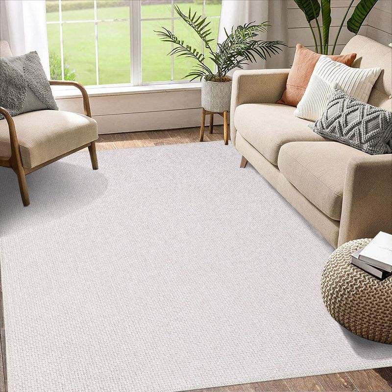 Modern Solid Textured Area Rug Machine Washable Stain Resistant Non-Slip Floor Cover Carpet, 2 of 8