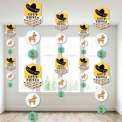 Big Dot of Happiness Let's Fiesta - Fiesta DIY Dangler Backdrop - Hanging Vertical Decorations - 30 Pieces