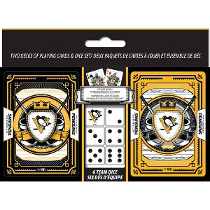 MasterPieces Officially Licensed NHL Pittsburgh Penguins 2-Pack Playing cards & Dice set for Adults. - 1 of 4