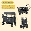 Kinder King 2-Seat Wagon Stroller, All-Terrain Foldable Stroller Wagon for Toddlers with Canopy, Snack Tray & Push/Pull Bar - 3 of 4