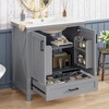JUJABU 30-Inch Bathroom Vanity with Single Sink, 2 Soft-Close Doors, Divided Drawer, Dual Storage Shelves - 3 of 4