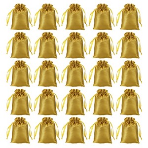 Unique Bargains Mini Smooth Soft Wedding Christmas Satin Favor Bags with Drawstring 50 Pcs - 1 of 4