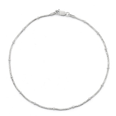 Sterling Silver Rosary Snake Chain Anklet