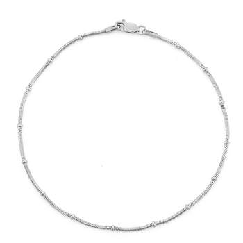 Sterling Silver Rosary Snake Chain Anklet