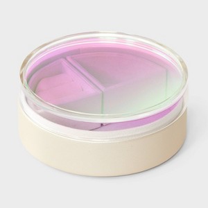 Stackable Round Jewelry Organizer - Wild Fable™ Cream/Iridescent: Faux Leather Storage Box, Adult Use, 5x5x2 Inches - 1 of 2
