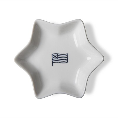 tagltd Flag Star Shape Dish Small 4th of July Patriotic Dinnerware Snack Serving Plate