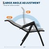1 Pack Folding Rattan Chaise Lounge Chair , Portable Outdoor Recliner with Wide Armrest, Adjustable Backrest, 330 lb Capacity, Brown - 3 of 4