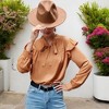 Anna-Kaci Women's Button Down Blouse with Ruffle Details and Bow Tie Neck - 2 of 4