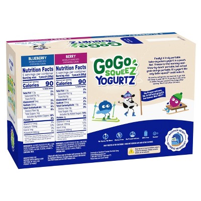 GoGo squeeZ Kids&#39; YogurtZ, Variety Blueberry/Berry - 30oz/10ct_1