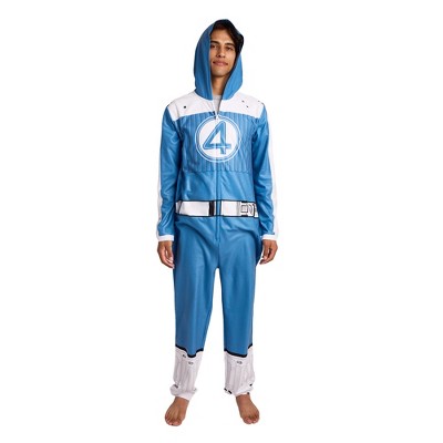 Fantastic Four The First Steps Super Suit Adult Long Sleeve Hooded Cosplay Union Suit