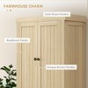Okak Floor Sideboard Cabinet 48.5" Kitchen Pantry Farmhousewith 2 Adjustable Shelves and 4 Beadboard Doors - 4 of 4