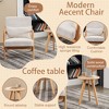 PAGED Accent Chair with Coffee Table, Mid-Century Modern Living Room Chairs with Robust Rubberwood Frame for Office - 3 of 4
