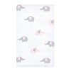 Hudson Baby Infant Girl Cotton Flannel Burp Cloths, Pink Gray Elephant, One Size - 3 of 4