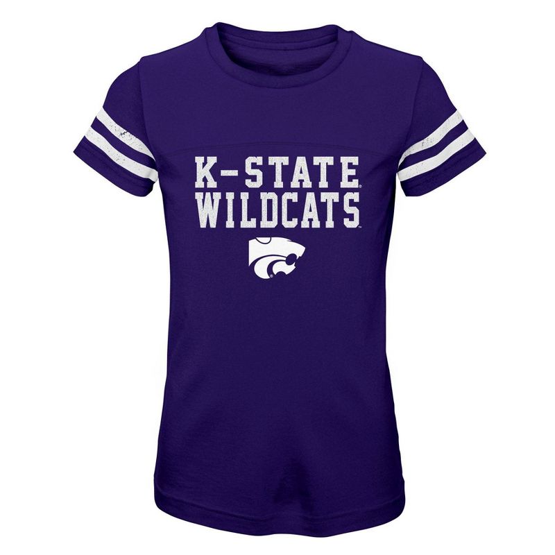 NCAA Kansas State Wildcats Girls&#39; Striped T-Shirt, 1 of 2