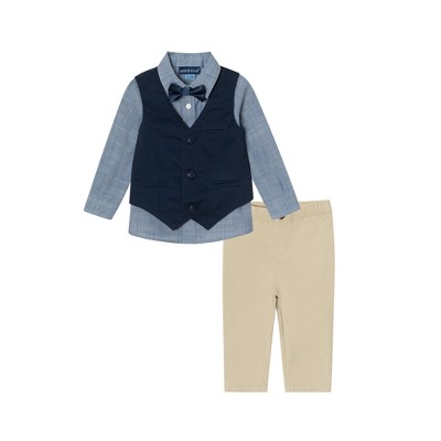 Andy & Evan  Toddler  Navy Vest & Buttondown Shirt Set