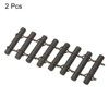 Unique Bargains Wood Miniature Decorative DIY Garden Fence 3.5 Inch Brown 2 Pcs - 3 of 4