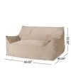 SKRAN 2 Seater Oversized Bean Bag Chair with Armrests for small space Living Room, Bedroom, Taupe - 3 of 4