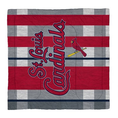 MLB St. Louis Cardinals Heathered Stripe Queen Bedding Set in a Bag - 3pc — фото 2