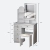 Famapy 31.5''W Dressing Desk Makeup Vanity Set with Stool and Mirror Led Light Bedroom Accent - 3 of 4