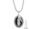 Steeltime 24" Men's stainless steel and black enamel Lady of Guadalupe and cross pendant with greek key accents - 3 of 4